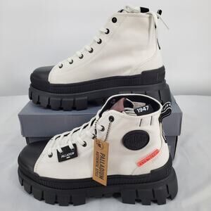 Palladium Womens 8 Revolt HI TX Star White Platform Boots 97242-116-M New
